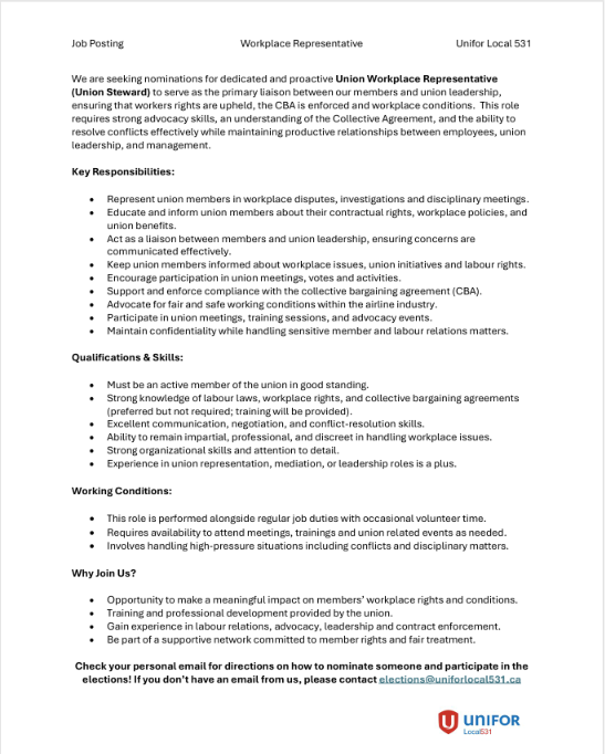 WPR JOB DESCRIPTION
