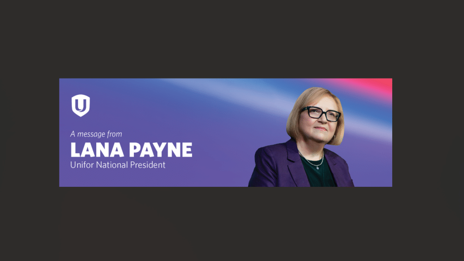 Message from Lana Payne