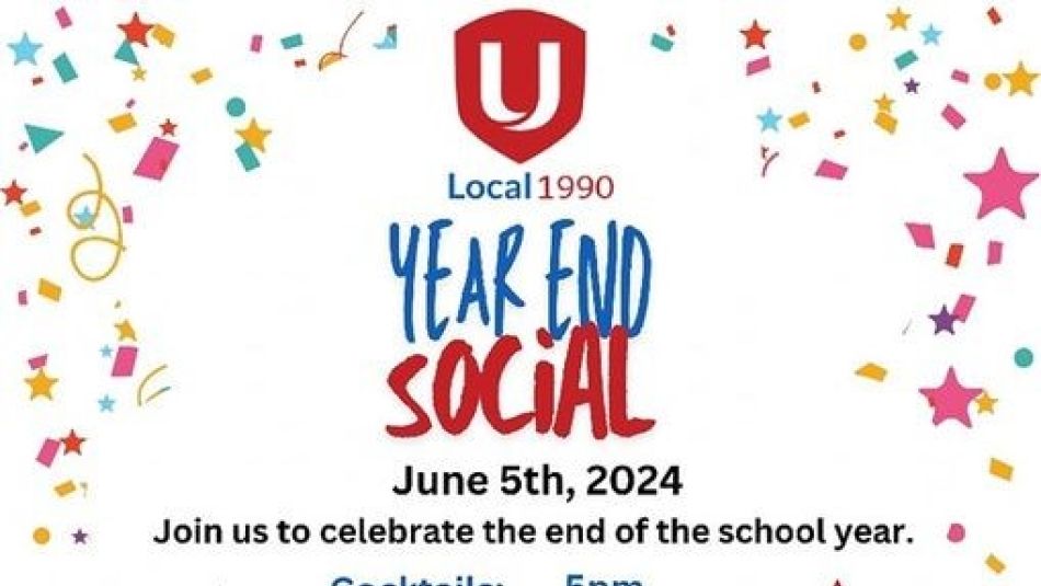 Year End social June 5 RSVP May 28