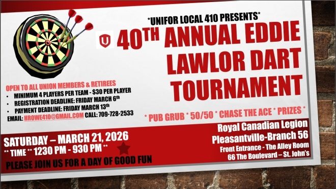 40th Annual Eddie Lawlor Dart Tournament